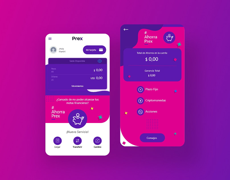Rediseño de app PREX Argentina — UX/UI Design