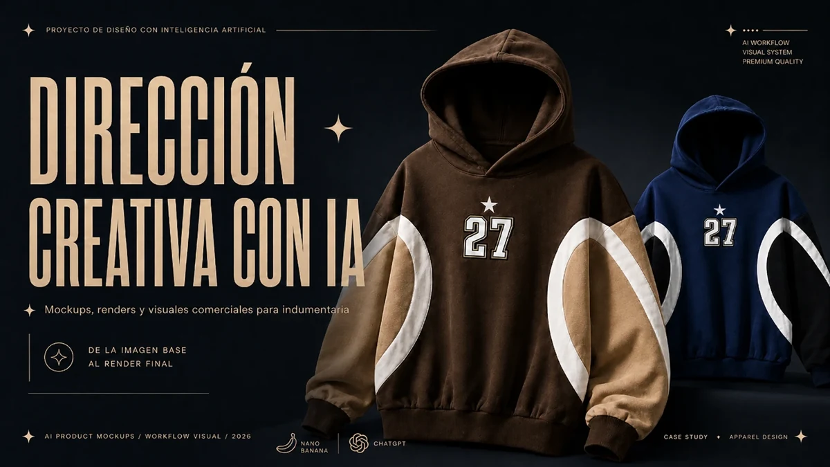 Mockups de indumentaria con IA para Follow Me — dirección creativa de Vuelan Ideas